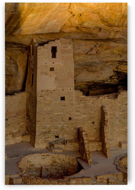 Last Rays Over A Mesa Verde Cliff Tower by Bill Sherrell
