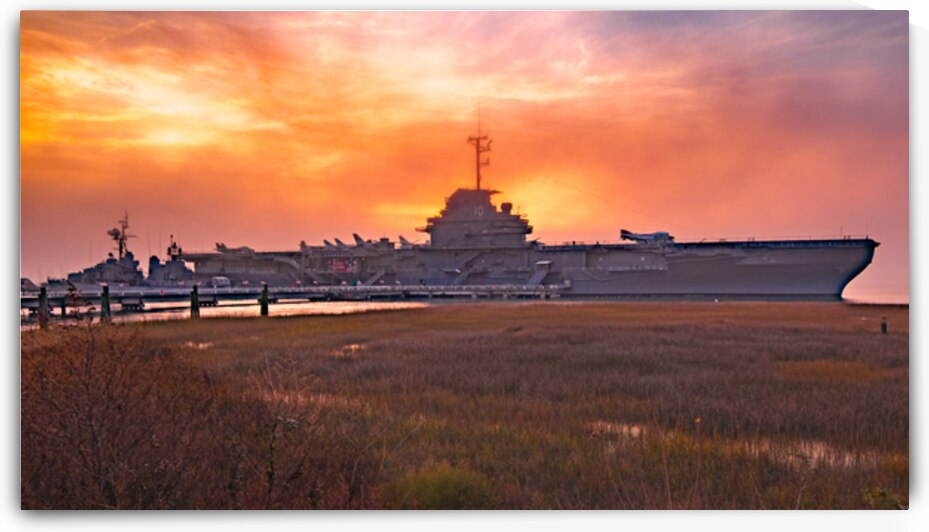 USS Yorktown Sunset by Norma Brandsberg Photography