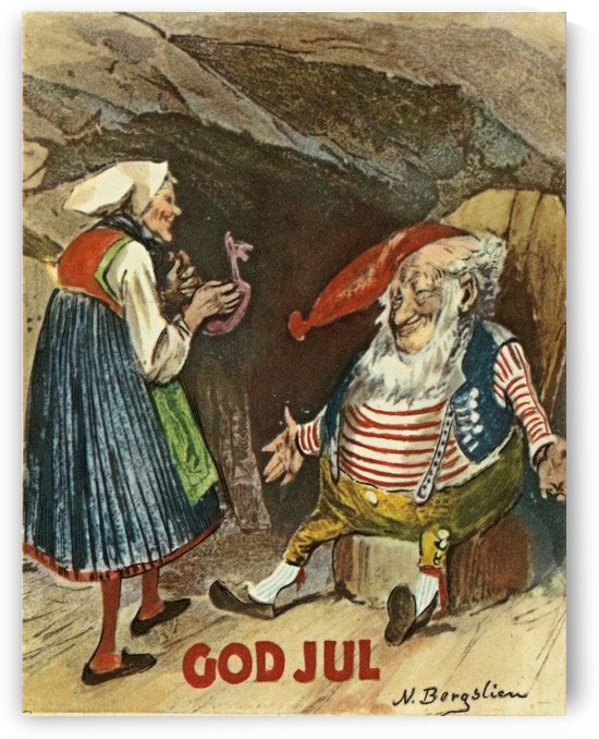 A dwarf and his wife by Nils Nilsen Bergslien