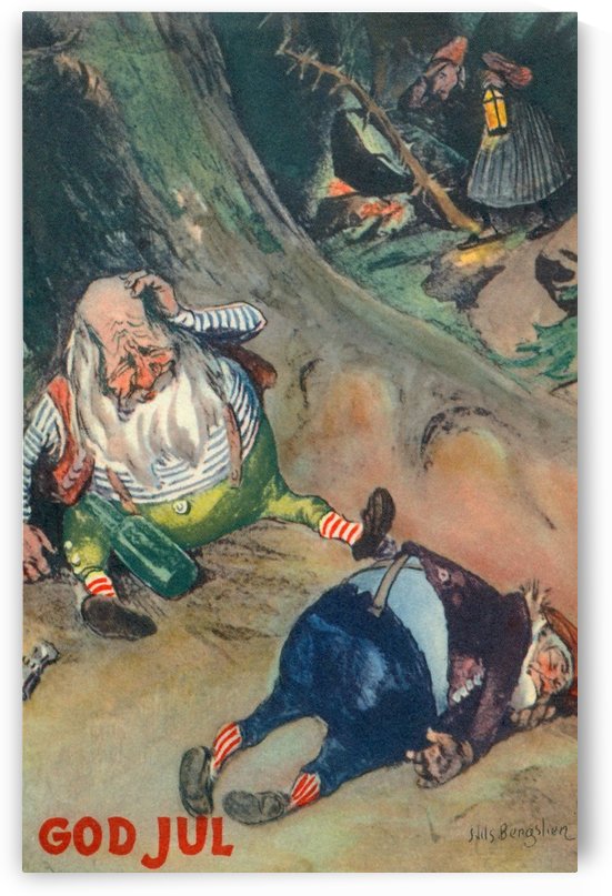 Two drunk dwarves by Nils Nilsen Bergslien