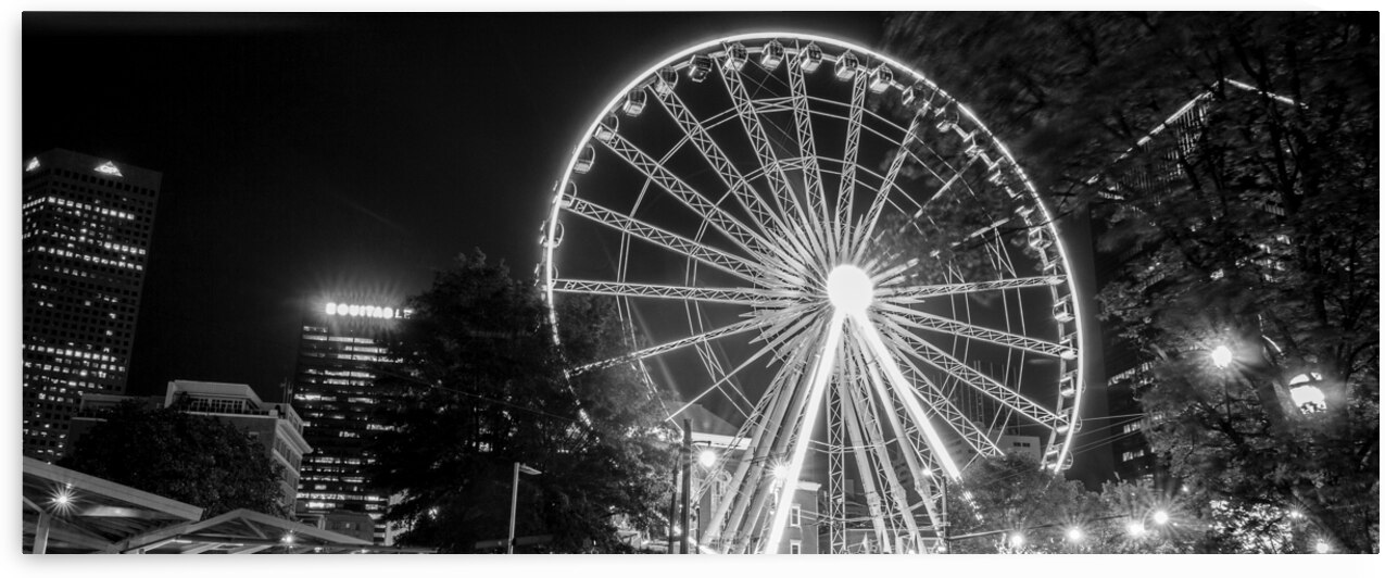 skyview atlanta ferris wheel  panoramic 3122 Luck by Black And White
