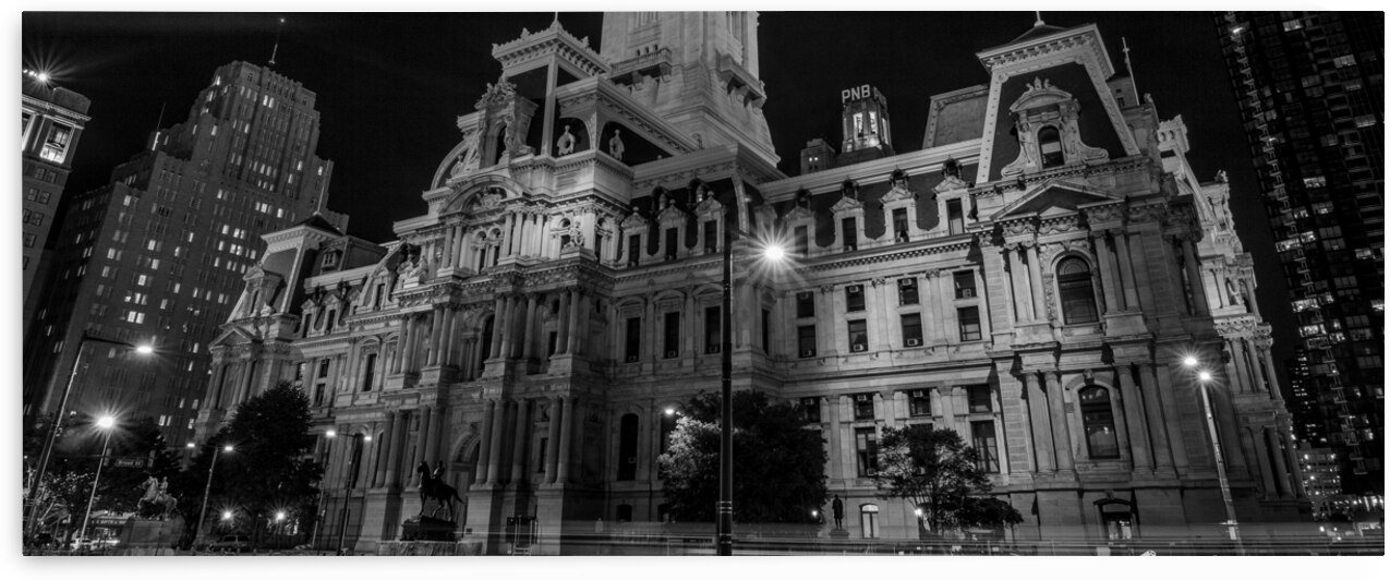 dilworth park philadelphia city hall  panoramic 3 by Black And White