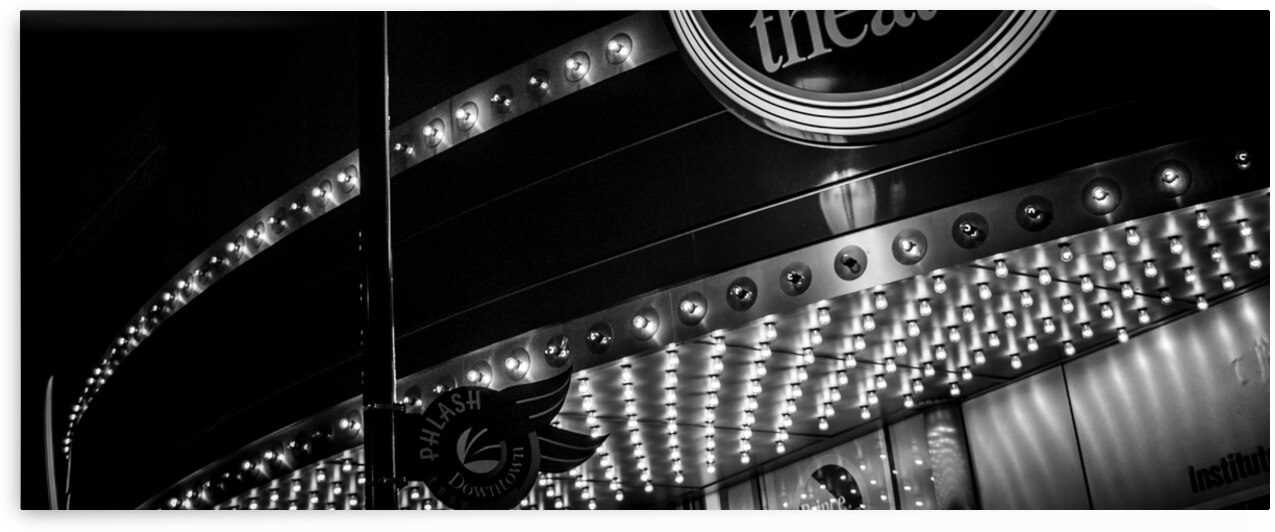 prince music theater chestnut street  panoramic 4 by Black And White