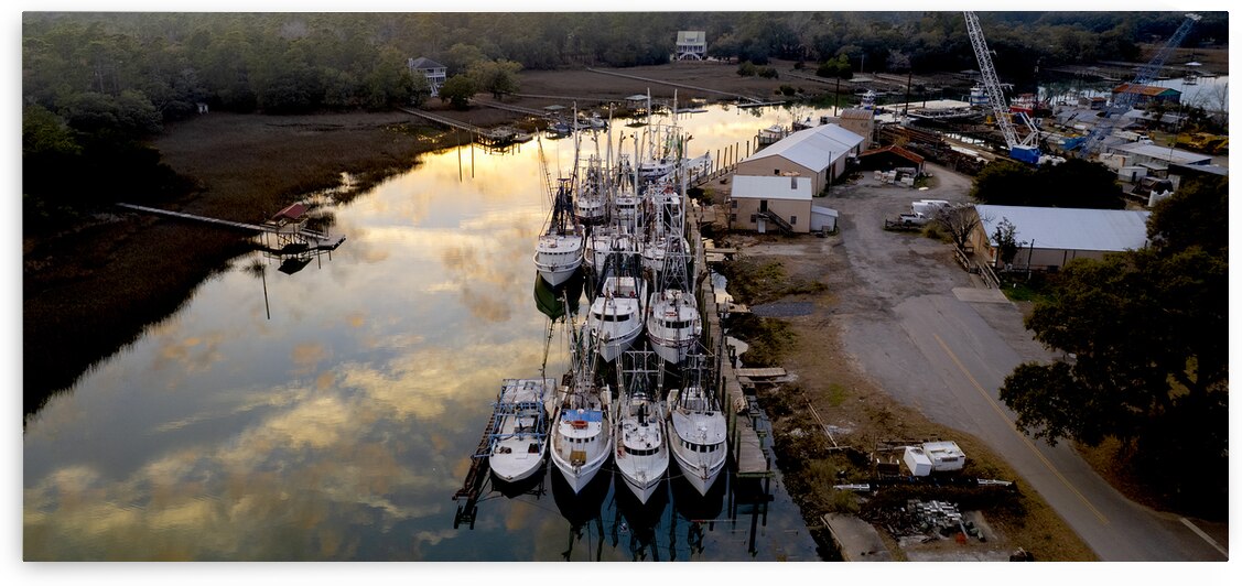 McClellanville Harbor Shrimp Boats at Sunset by Norma Brandsberg Photography