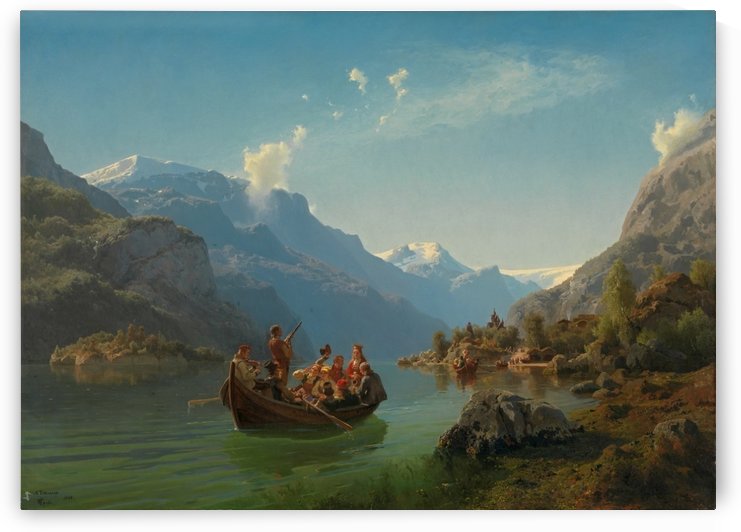 Brudeferd i Hardanger fra 1848 by Adolph Tidemand