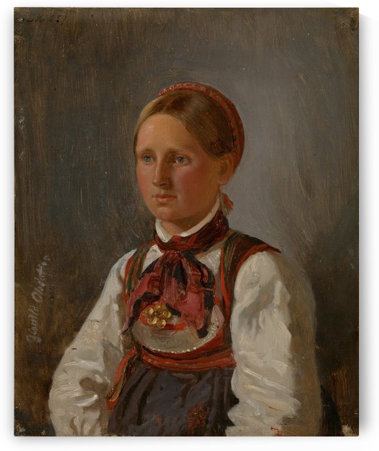 Portrait of Gunild Olsdatter by Adolph Tidemand