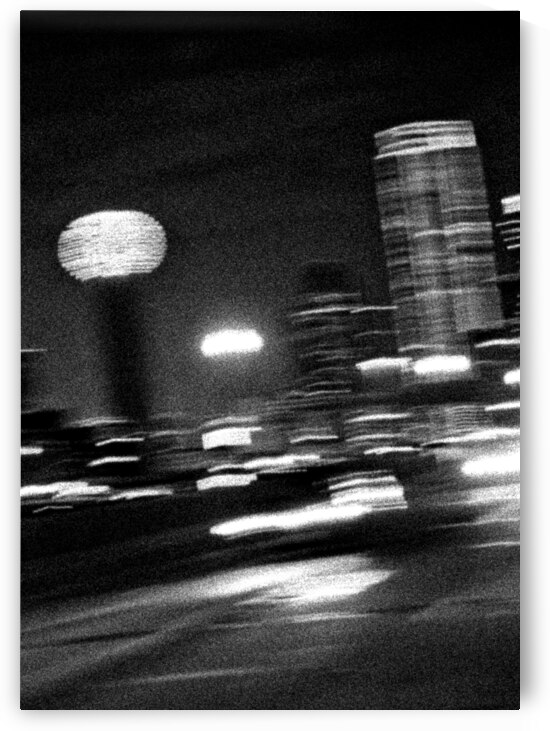 blurry downtown dallas houston viaduct  vertical by Black And White