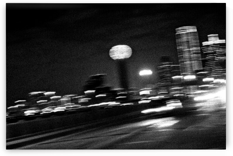 blurry downtown dallas houston viaduct  horizonta by Black And White