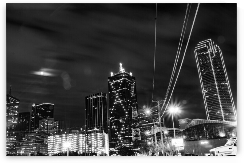 downtown dallas at night  horizontal 3315 Waterbo by Black And White