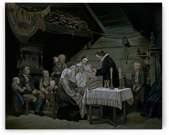 Taking care of the elderly by Adolph Tidemand