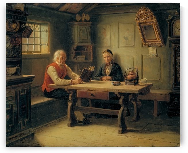 Reading time by Adolph Tidemand
