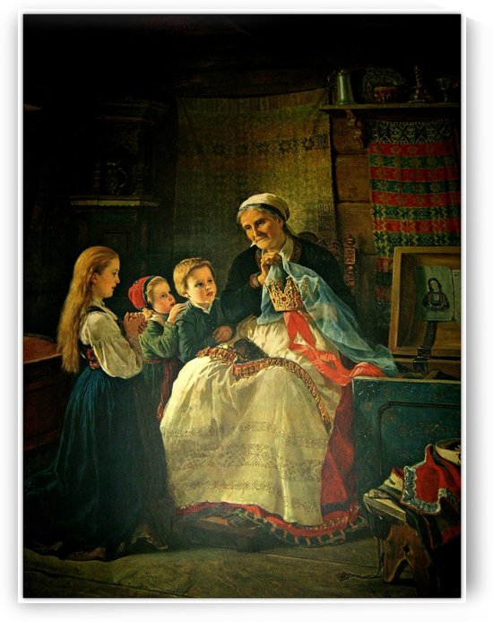 Crowning a young princess by Adolph Tidemand