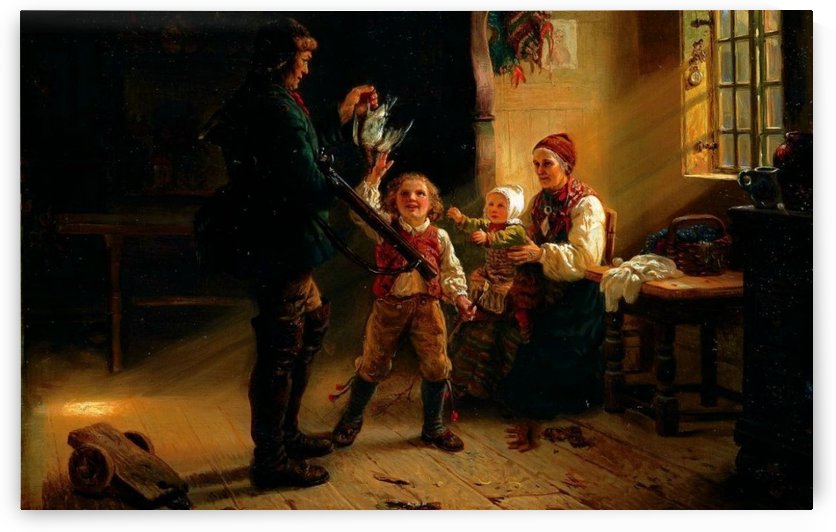 Returning home from the hunt by Adolph Tidemand