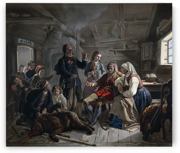 Taking care of the wounded by Adolph Tidemand