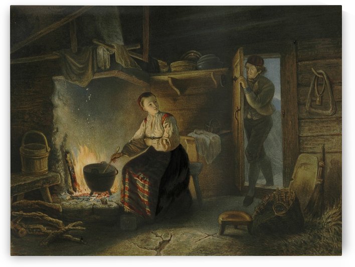 Returning home from work by Adolph Tidemand