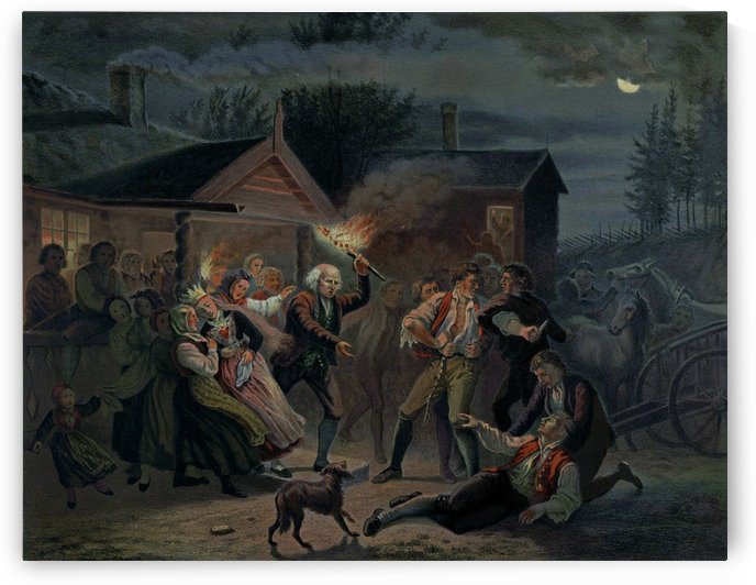 Slagsmaal i et Bondebryllup by Adolph Tidemand