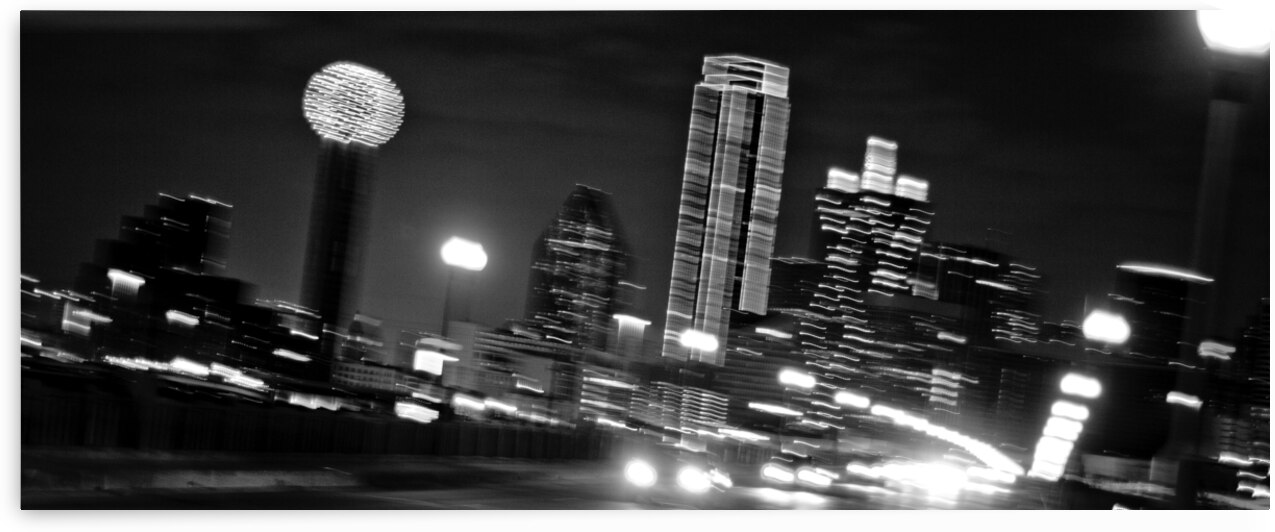 downtown dallas houston viaduct  panoramic 767 Bi by Black And White