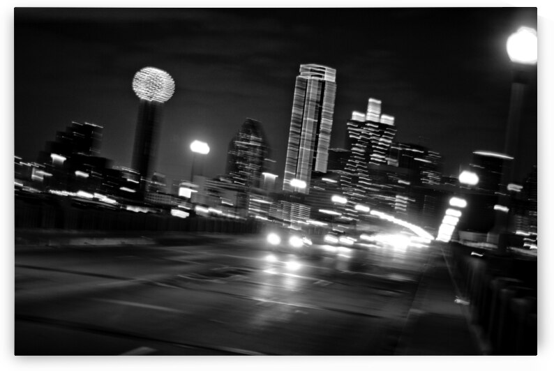 downtown dallas houston viaduct  horizontal 767 B by Black And White