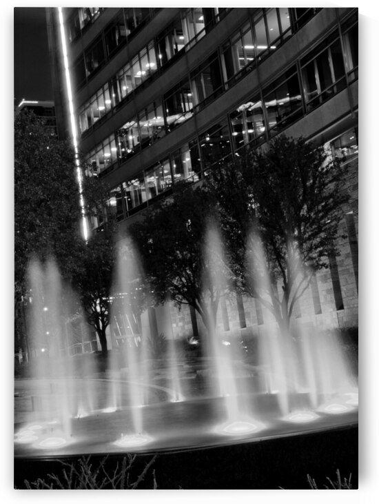 hunt building fountain  vertical 765 Akard 13k.jp by Black And White