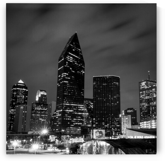 fountain place lincoln plaza at night  square 789 by Black And White
