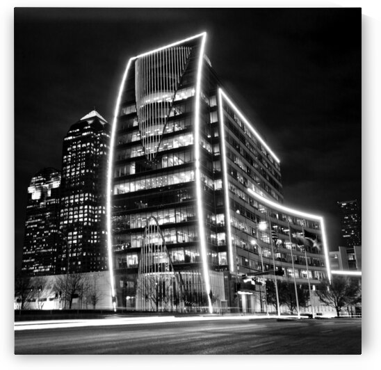 hunt building at night  square 777 Hunt 13k by Black And White