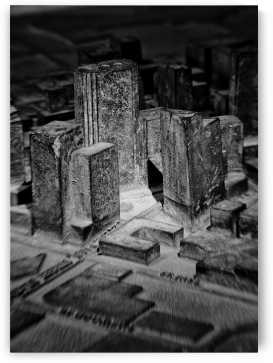 miniature dallas skyline  vertical 781 LittleD 13 by Black And White