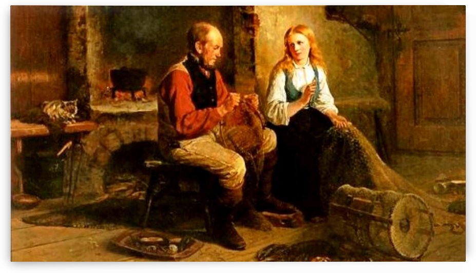 A couple working toghether by Adolph Tidemand