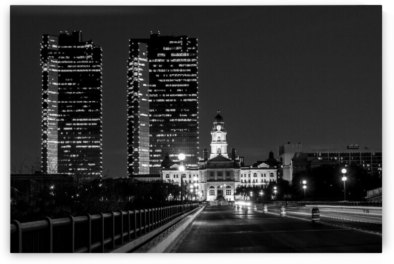 fort worth texas skyline at night  horizontal 825 by Black And White