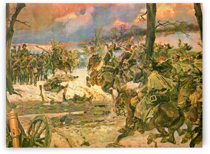 A battle scene by Alexei Danilovich Kivshenko