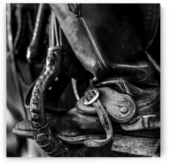 texas cowboy boot in stirrup  square 818 Stirrup by Black And White