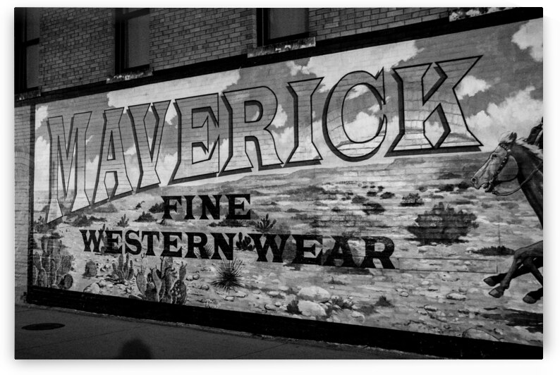 maverick fine western wear mural  horizontal 811 by Black And White