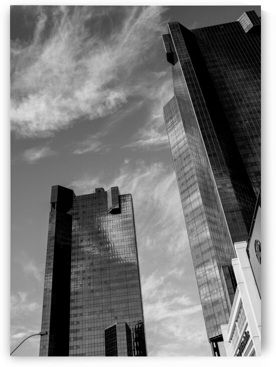 wells fargo buildings downtown fort worth  vertic by Black And White