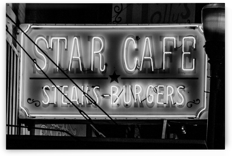 star cafe at night  horizontal 2127 Cafe 13k by Black And White