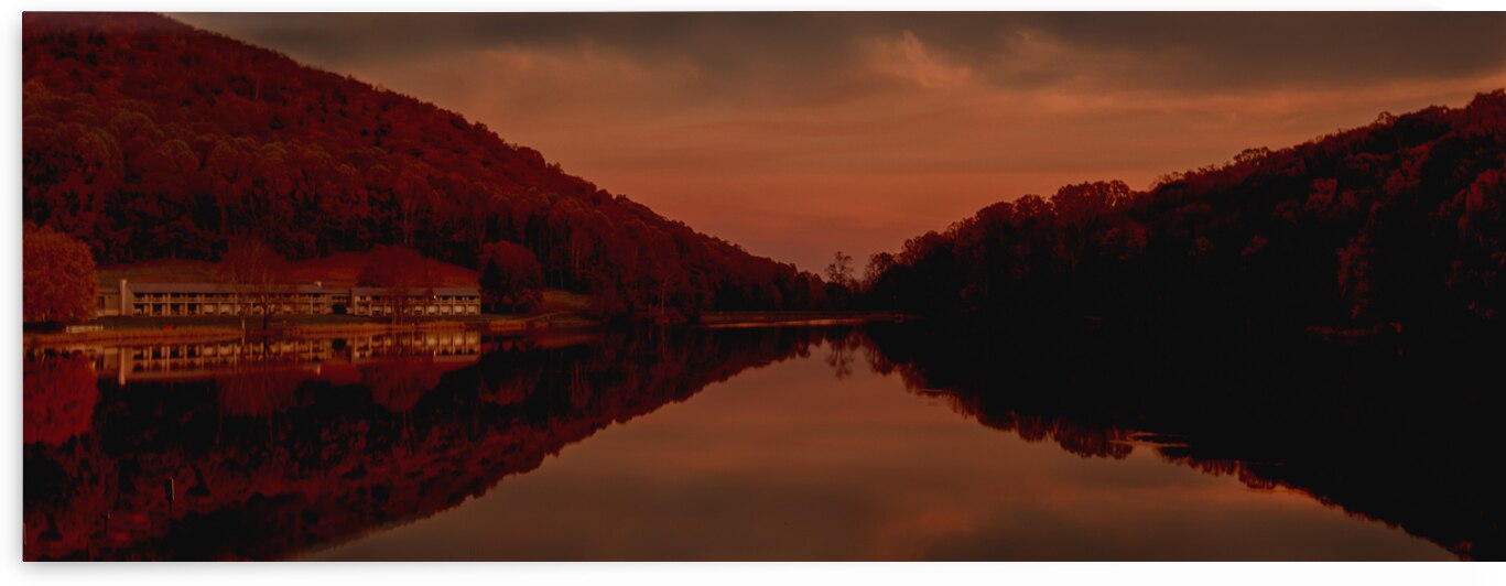 Peaks of Otter Lodge in Autumn Panorama by Norma Brandsberg Photography