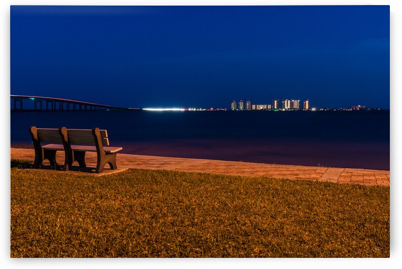 Navarre Twilight Bench View by Jennifer White