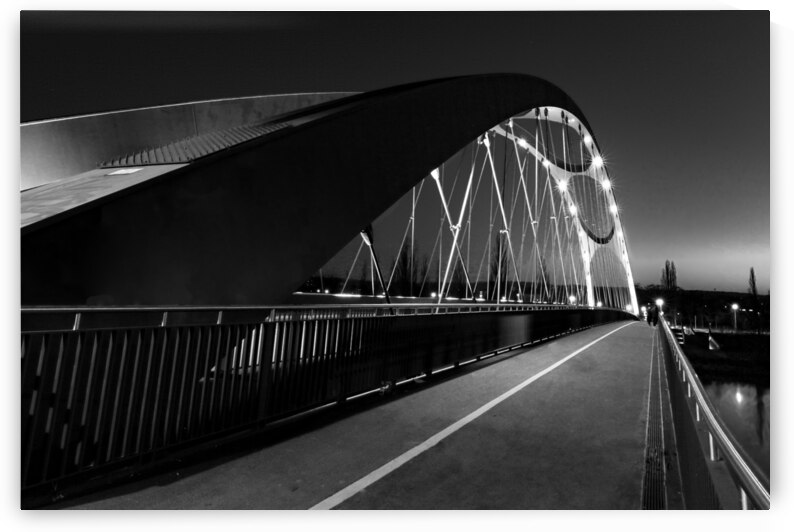 Frankfurt Honnsell Bridge in Black and White by Norma Brandsberg Photography