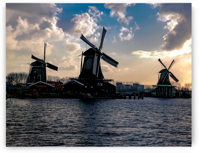 Three Windmills at Sunset by Norma Brandsberg Photography
