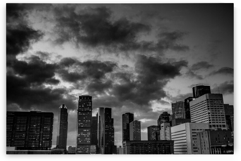 downtown houston texas skyline  horizontal 3273 D by Black And White