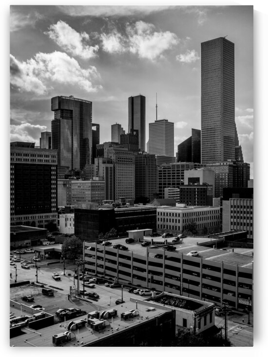 downtown houston cityscape  vertical 3280 Public by Black And White