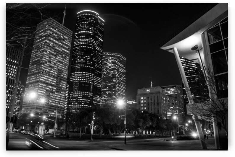 downtown houston texas  horizontal 944 Shell 13k. by Black And White