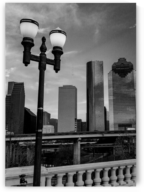 downtown houston texas skyline  vertical 3272 Col by Black And White
