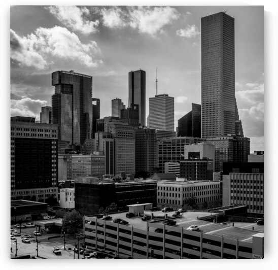 downtown houston cityscape  square 3280 Public 13 by Black And White
