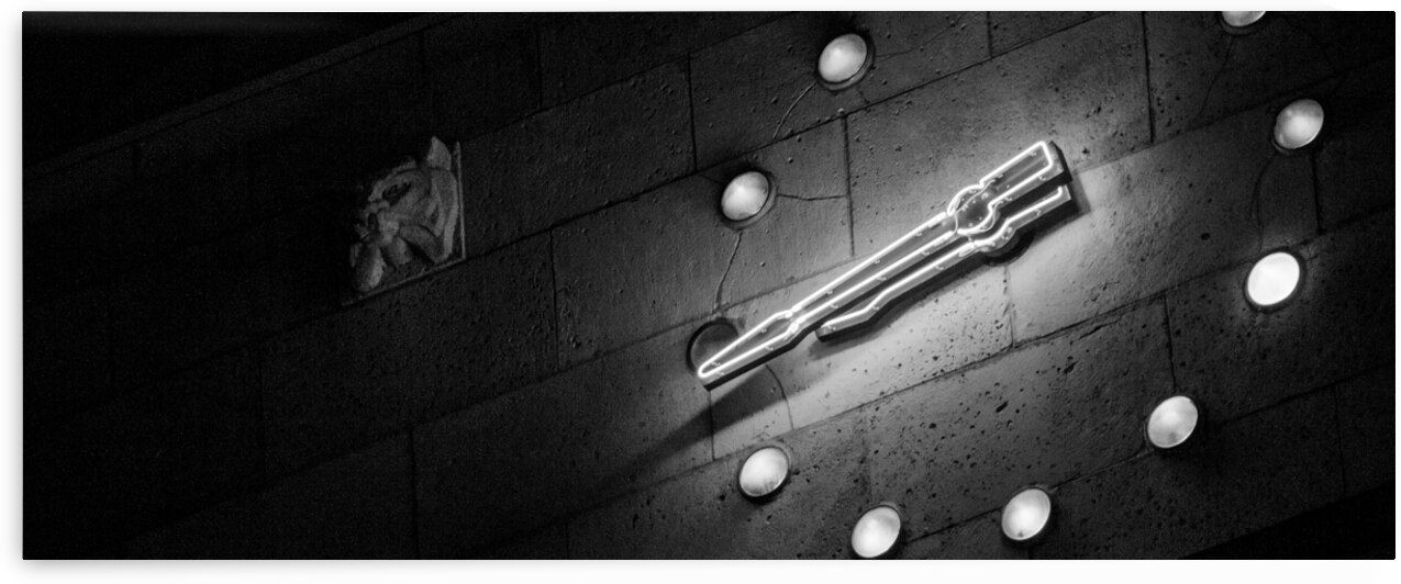 clock face on houston city hall  panoramic 925 Fo by Black And White