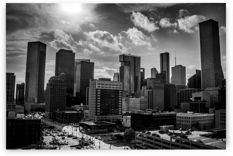 downtown houston cityscape  horizontal 3280 Publi by Black And White