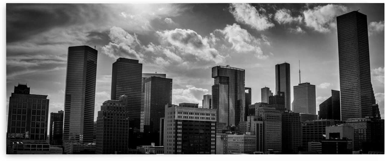 downtown houston cityscape  panoramic 3280 Public by Black And White