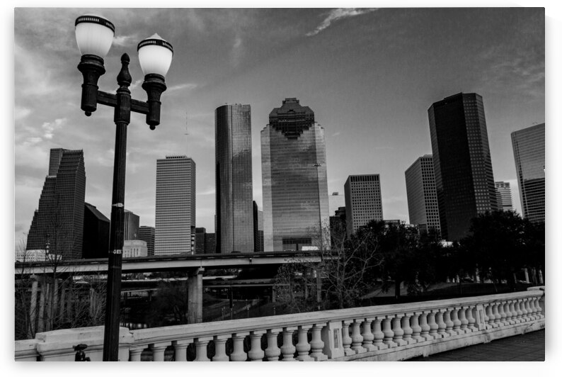 downtown houston texas skyline  horizontal 3272 C by Black And White