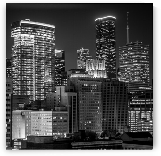 houston cityscape at night  square 927 Harris 13k by Black And White