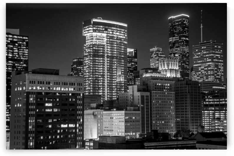 houston cityscape at night  horizontal 927 Harris by Black And White