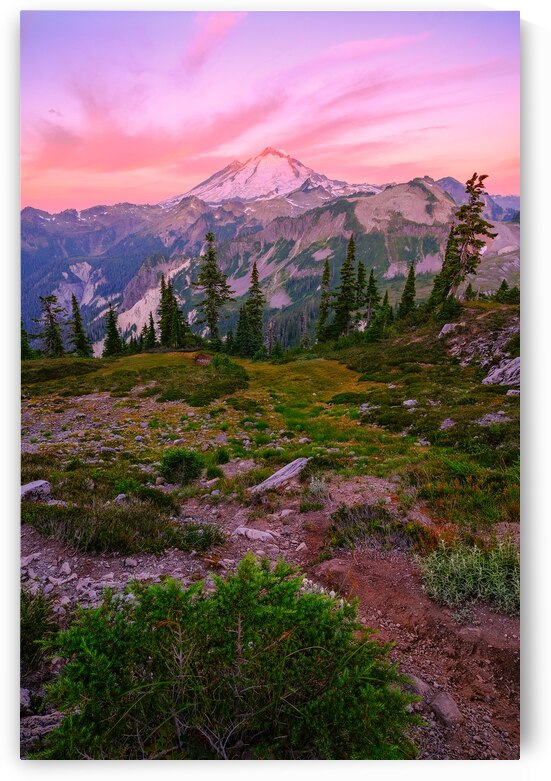 First Light on Mt Baker by Brad Millett Photography