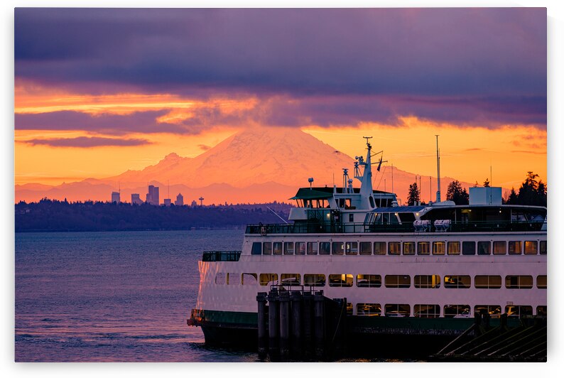 Kingston Ferry Seattle Mt Rainier by Brad Millett Photography